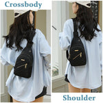 PALAY Crossbody Sling Bag for Women with Oxford Cloth in Stylish Black | Travel Shoulder Phone Bag