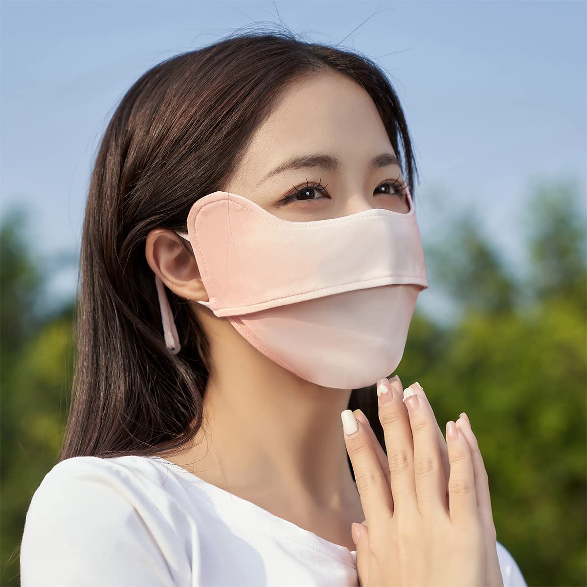 PALAY Women Face Mask for Outdoor Use with UPF 50+ Protection and Adjustable Ties | Ice Silk Breathable Cover