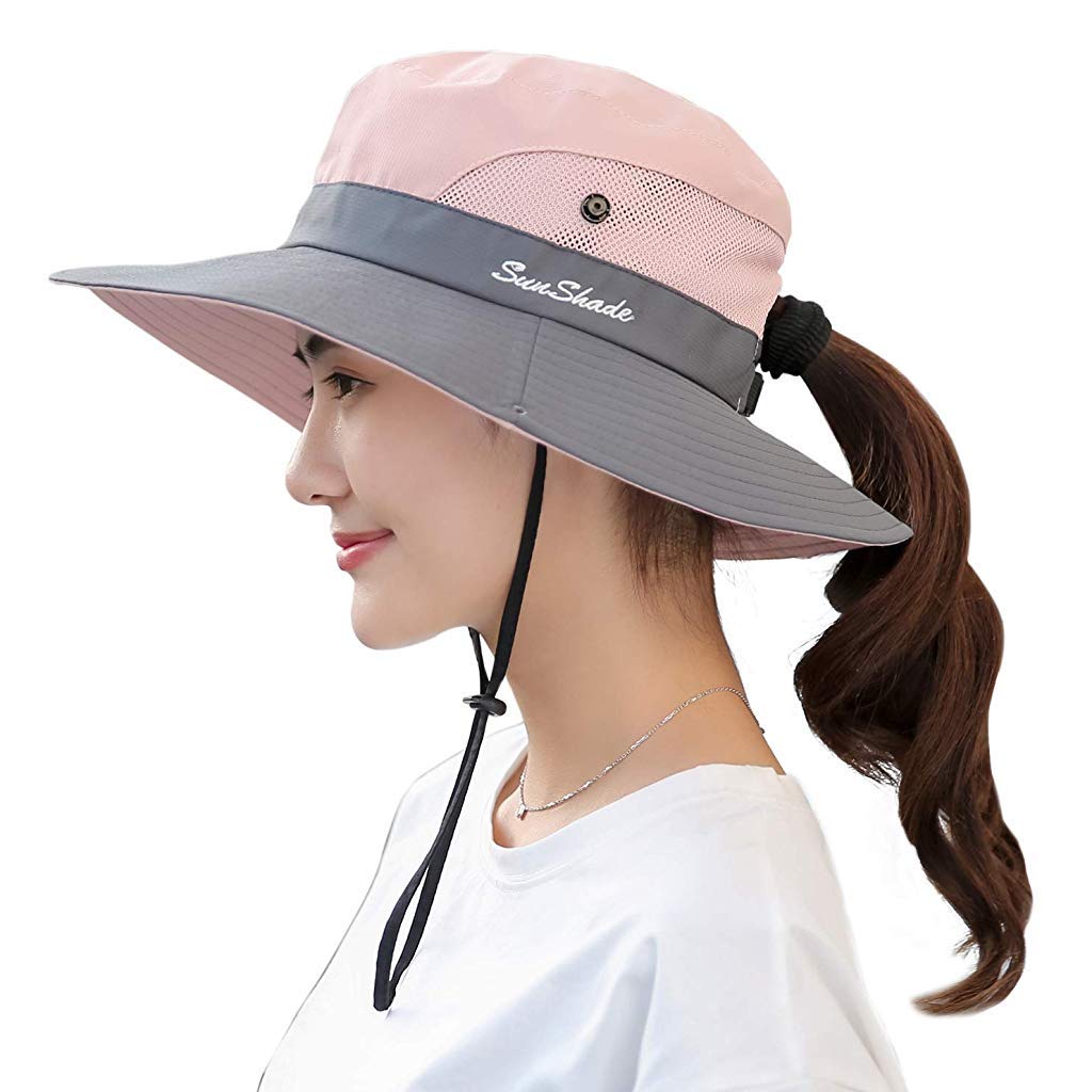PALAY Sun Hat for Women with 3.35 in Wide Brim and Ponytail Hole featuring UPF 50+ Mesh | Packable Quick Dry Polyester for Beach and Outdoor Use
