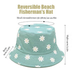 PALAY Sun Hat for Women featuring Reversible Design and Wide Brim Cotton Comfort | Mint Green Daisy 58cm
