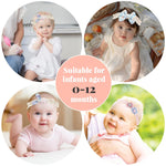 PALAY® 3pcs Headband for Baby Girl, Lace Flower Baby Headband, Bow Hair Bands for Baby, Elastic Baby Hairband, Cute Baby Girl Hair Bands for Toddler Girls Newborn Shower Gifts