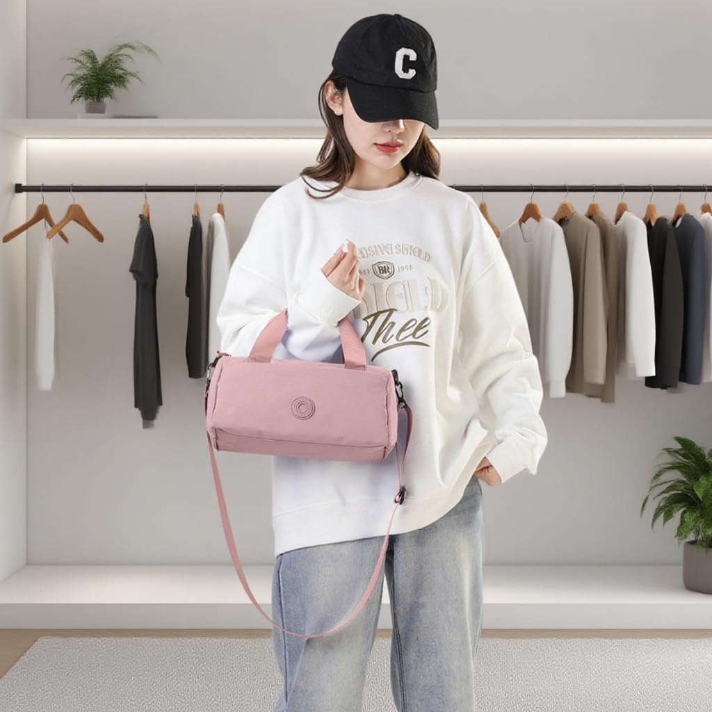 PALAY Crossbody Bag for Women 30x13x20cm with Removable Adjustable Strap and Oxford Cloth | Pink Lightweight Sling Purse for Travel