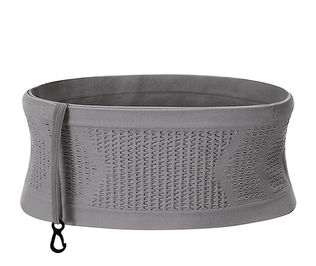 PALAY Running Belt Bag for Workouts featuring 360° Open Pocket and Elastic Hook | Grey