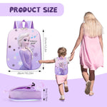 PALAY® Kindergarten Backpack for Girls Purple Princess Elsa Backpack for School Girls Small Waterproof Bookbag Backpack for Preschool Girls Children's Day Gift School Gift for Girls Age 2-5 Years