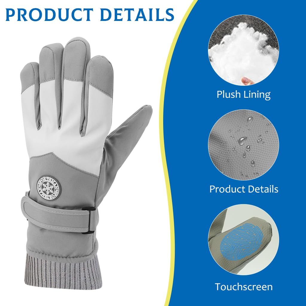 GUSTAVE® Winter Women Gloves Wool Fleece Liner Touchscreen Thermal Warm Outdoor Sports Thermo 2 PCS