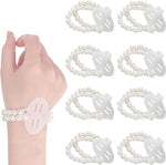 PALAY Pearl Corsage Wristlet Bracelet for Weddings and Proms featuring 8 Elastic Bands | DIY Bridal Accessories
