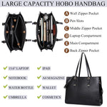 PALAY Laptop Bag for Women 15.6 Inches with Detachable Shoulder Strap and Vegan Leather Tote | Stylish Work and Travel Handbag