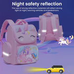 PALAY School Backpack for Girls with 28×19×39cm Multi Compartment Design and Ergonomic Back | Waterproof Oxford Cloth Pink Bag for Kids 6–12 Years