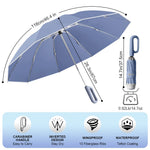 PALAY Large Umbrella for Travel and Outdoor Use with 50in Canopy and 10 Dual Ribs | Reflective Strip and Auto Open Close Design