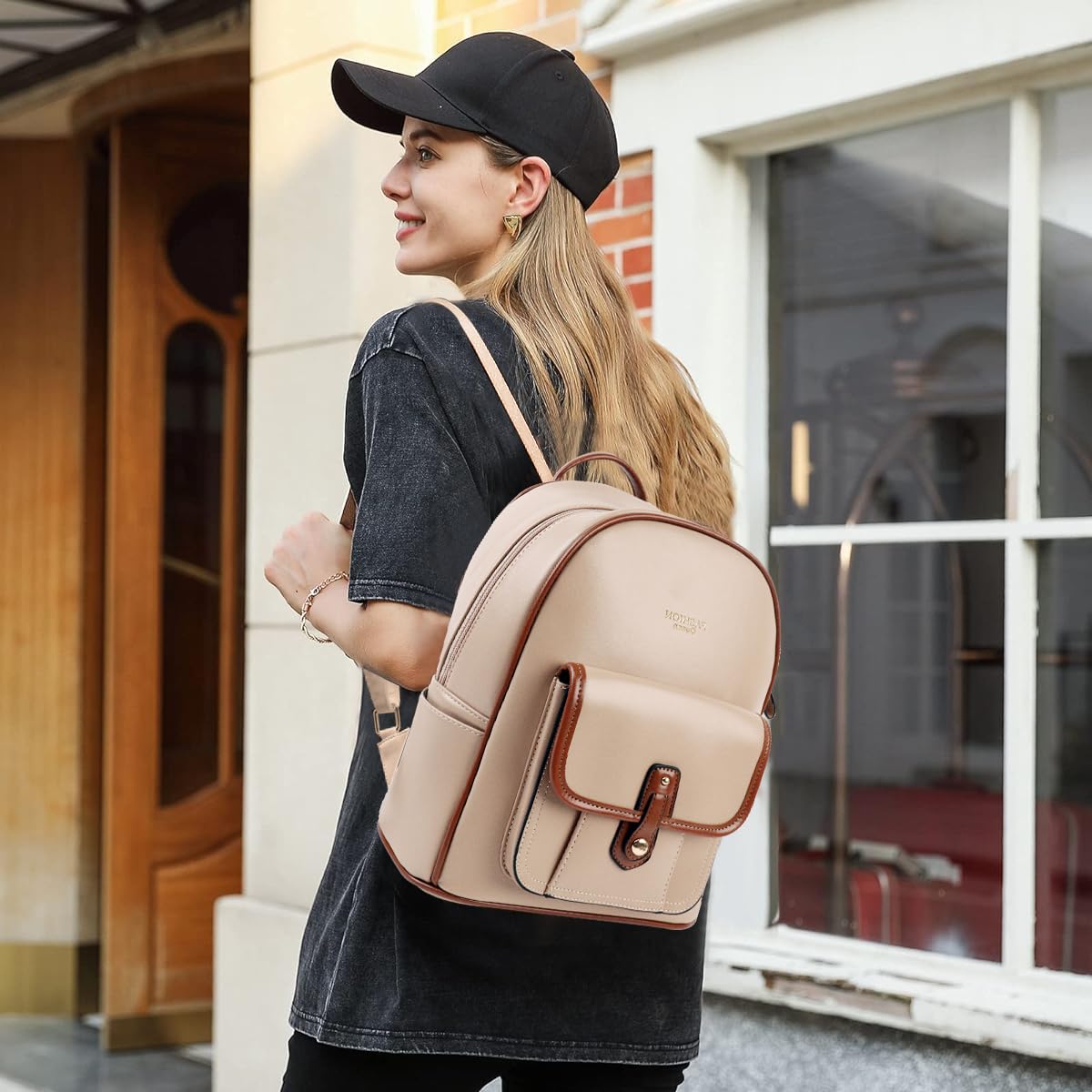 PALAY Backpack for College and Travel with Reinforced Straps | 7L Soft PU Water Resistant