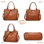 PALAY® Women Tote Bag Fashion PU Leather Handbag Shoulder Bag with Removable Shoulder Strap Large Tote Bag Shoulder Bag Vintage Brown PU Leather Tote Bag for Women