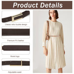 PALAY Waist Belt for Women Dresses featuring Interlock Buckle and 40in Adjustable Fit | Brown and Cream PU Slim Design