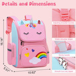 PALAY Girls Unicorn Backpack for School and Travel with Ergonomic Design 35x24x10cm Purple
