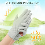 PALAY® Grey Hand Gloves for Sun Protection Gloves for Women Bike Riding, UV Protection Ice Cool Gloves, UPF 50+ Summer Gloves for Bike, Driving - Elastic Cuff & Breathable Palm Design