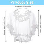 PALAY Lace Shawl for Wedding Dress featuring Sheer White Embroidery | Elegant Wrap for Women