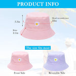 PALAY® Bucket Hat for Girls Foldable Cotton Little Daisy Print Sun Beach Cap Fisherman Hat Casual Outdoor Cap Lovely Bomber Hats for Women Men Boy Girl