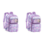 PALAY School Backpack for Girls with 28×17×41cm Multi Layer Design and Ergonomic Back | Oxford Cloth Purple Set