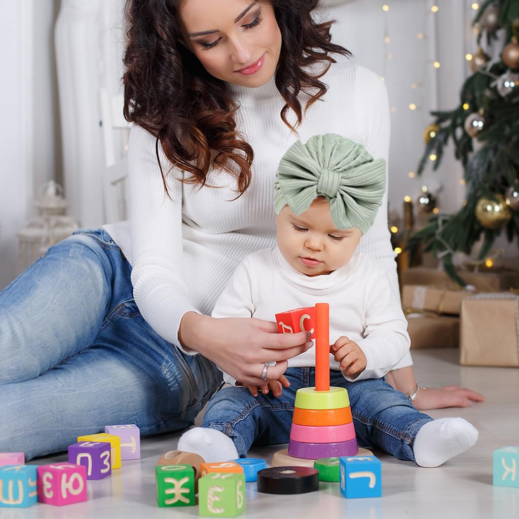 PALAY Baby Turban Cap 3 Pack for Newborns with Soft Stretchy Beanie | Cute Shower Gift