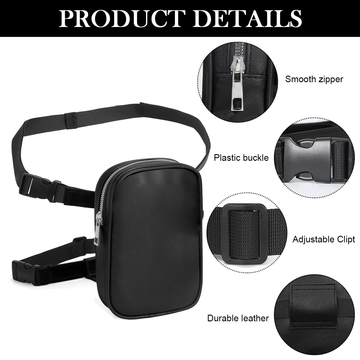 PALAY Leg Bag for Women featuring Adjustable Quick Release Buckle and PU Leather | Compact Multi Pocket Design