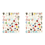 PALAY Charms for Bracelet Making featuring Gold Plated Enamel Animal Moon Star Designs 120PCS