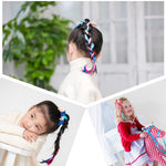 PALAY Unicorn Hair Extensions for Kids with Glitter Bows and Alligator Clips | 5Pcs Set