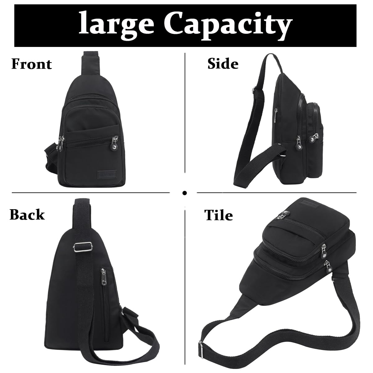 PALAY Crossbody Bags for Women featuring Three Zippered Pouches and Waterproof Nylon | Ideal for Daily Outings