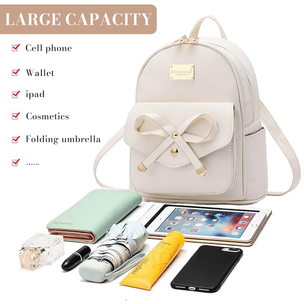 PALAY Women's Small Backpack for Travel with Three Compartments 28x14x32 cm | Waterproof Oxford Cloth Quilted Design