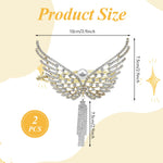 PALAY® 2 PACK Wing Rhinestone Hair Claw Clips