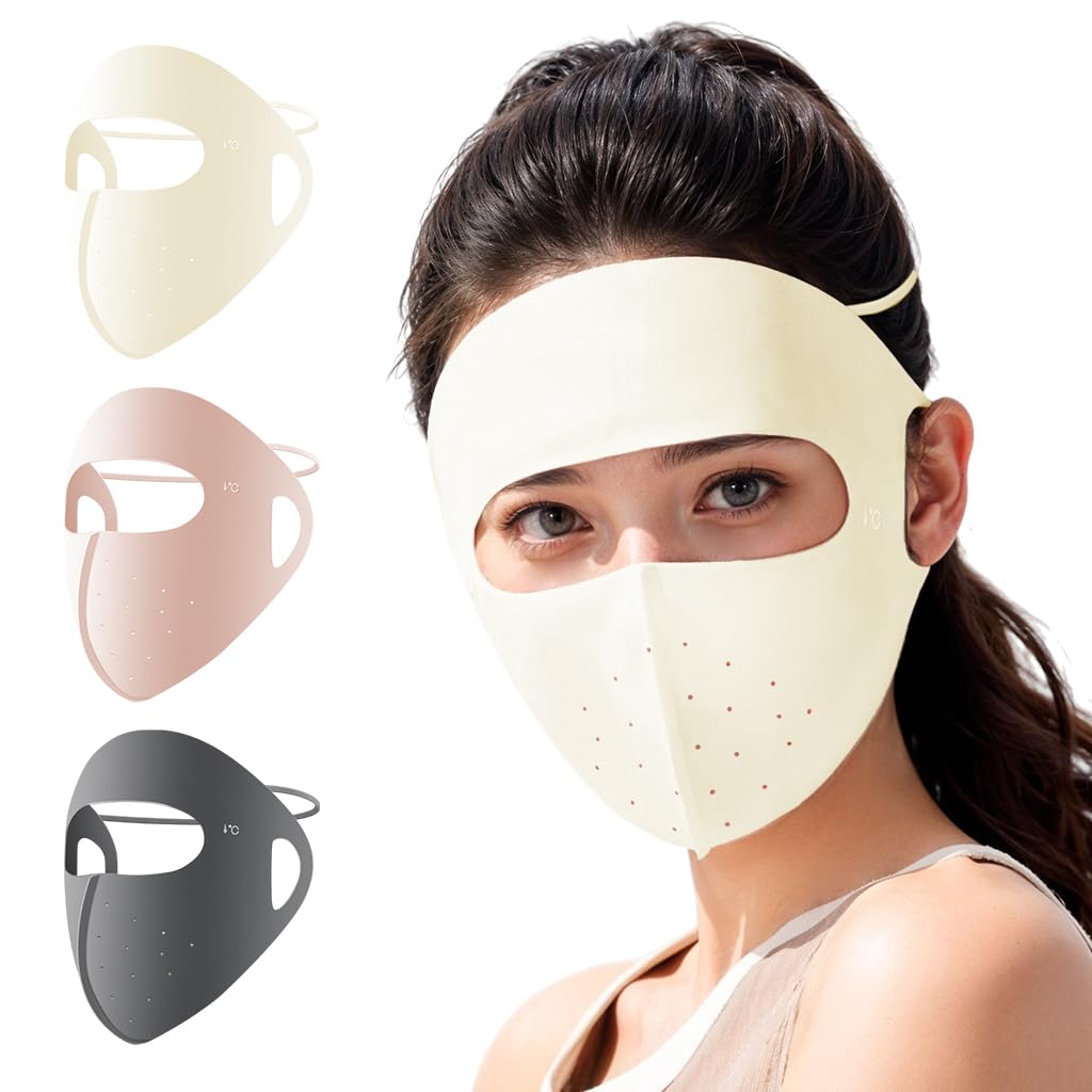 PALAY Full Face Mask for Sun Protection with UPF 50+ 3D Forehead Design and Ice Silk | Women