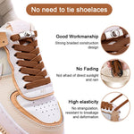PALAY No Tie Shoelaces for Kids with Twistlock Metal Buckles and Elastic Nylon | 2 Pairs Black & Brown