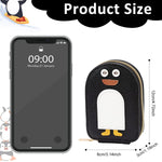 PALAY Travel Card Holder with 8 Slots and Secure Zipper Closure | PU Penguin Print Wallet