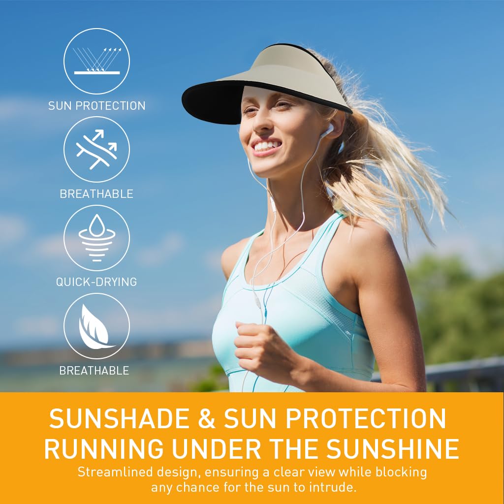 PALAY® Sun Hats for Women Wide Brim Cap Beach Hat for Women Cool Ice Silk Sun Visor Summer Hats for Women UV Protection Lightweight UPF 50+ Non-crease Foldable Sport Hat for Running, Golfing, Tennis