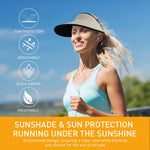 PALAY® Sun Hats for Women Wide Brim Cap Beach Hat for Women Cool Ice Silk Sun Visor Summer Hats for Women UV Protection Lightweight UPF 50+ Non-crease Foldable Sport Hat for Running, Golfing, Tennis