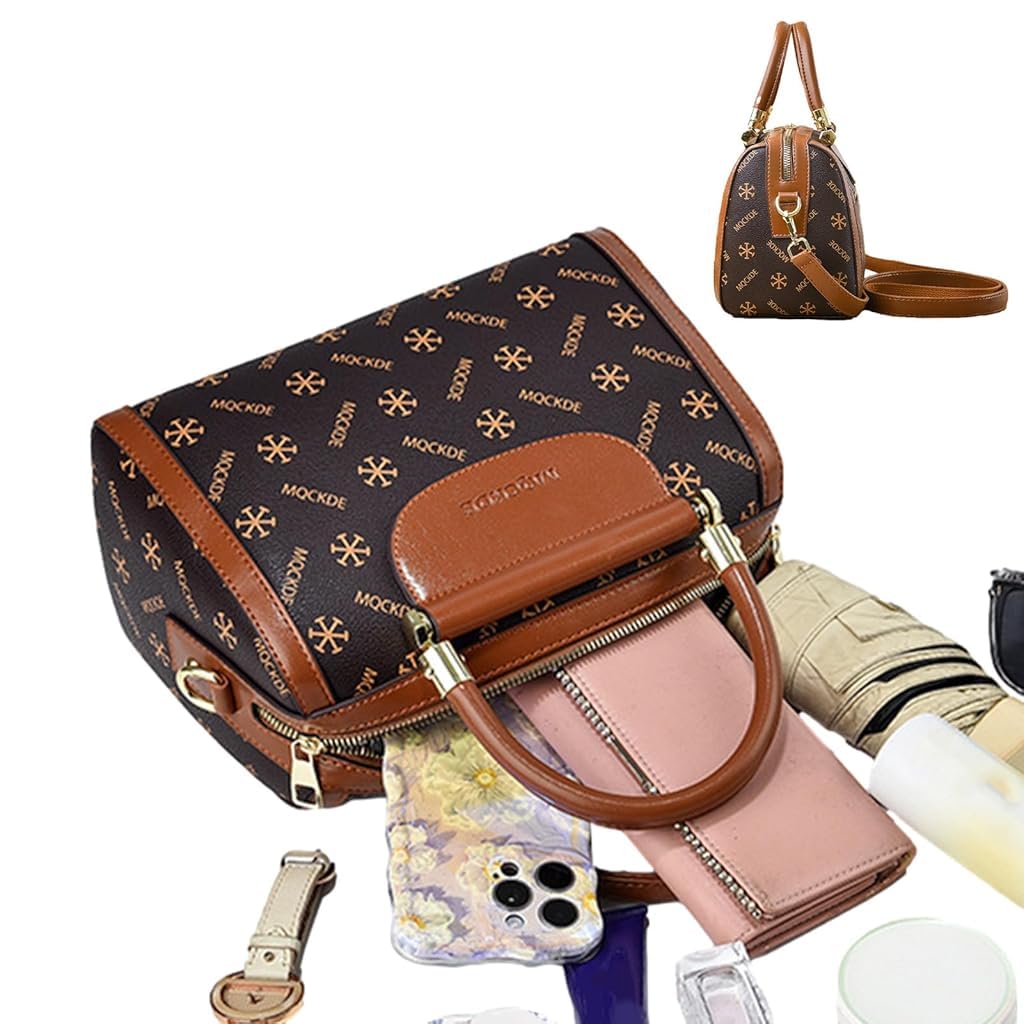 PALAY Handbag for Women with Vintage Print and Multi Layer Compartments | PVC Shoulder Bag