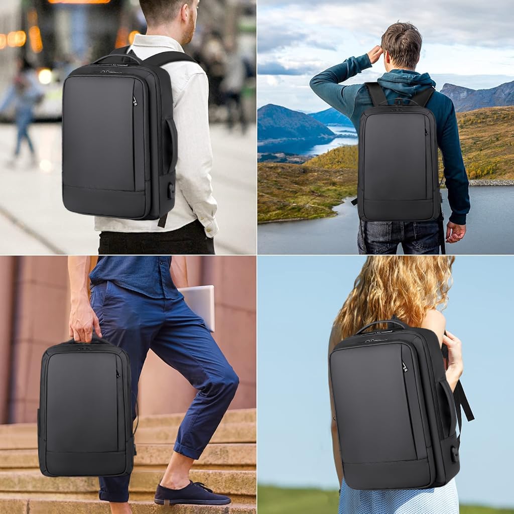 PALAY Backpack Bag for Men with USB Charging Port and Padded 17 in Laptop Compartment | Expandable 30–35L Waterproof Design for Business Travel