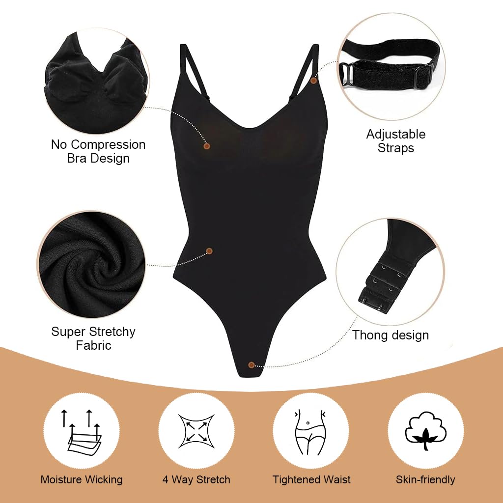PALAY Bodysuit for Women featuring Seamless Tummy Control & Sculpting Thong Design | Breathable Nylon Shapewear Tank Top