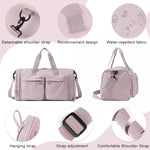 PALAY Women's Foldable Nylon Gym & Travel Duffel Bag with Shoe Compartment