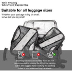 PALAY Travel Organizer Bag Set for Luggage with 4 Sizes Dual Zipper Mesh Pouch Bags