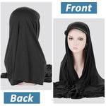 PALAY Hijab Scarf for Sun Protection with 62.99 x 22 in Coverage | Black Chiffon Wrap