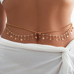 PALAY Waist Chain for Women featuring Dual Layer Rhinestone Stars Pendant | Adjustable 70–92 cm