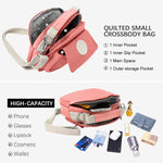 PALAY Womens Crossbody Bag for Travel with Triple Zipper Layers 21x10x18cm Waterproof Pink