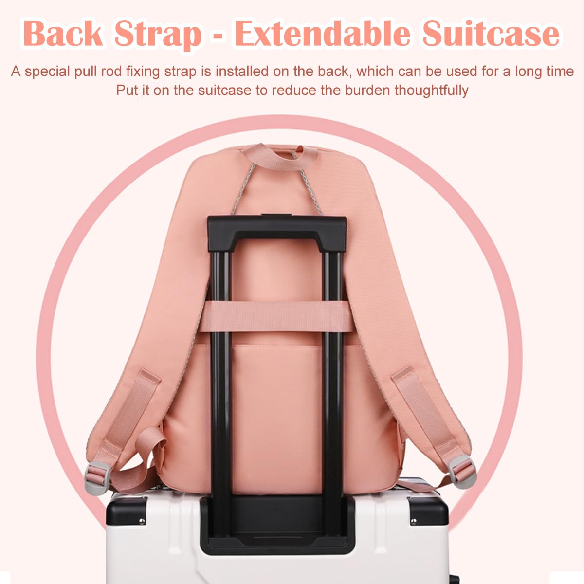PALAY School Backpack for Girls featuring Bunny Ears and 32x20x43cm Multi Compartment Design | Pink Nylon Laptop Bag for Travel