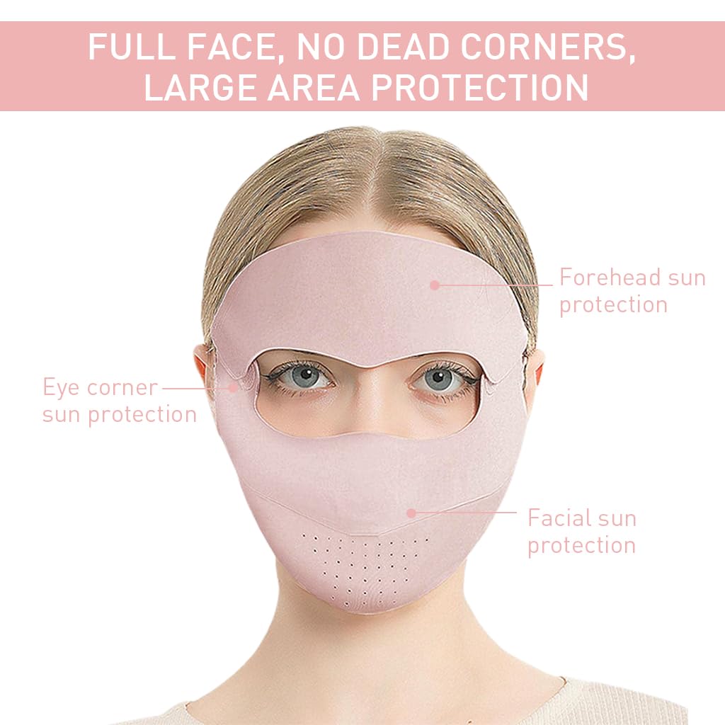 PALAY® Face Mask for Sun Protection Women Face Mask for Bikers, UPF 50+ Full Face Cover for Women, Reusable Ice Silk Cooling UV Face Mask for Summer Outdoor Face Cover for Running Hiking