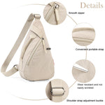 PALAY Chest Bag for Everyday Use with Zipper Pouch and Handle in Beige | Unisex Sling