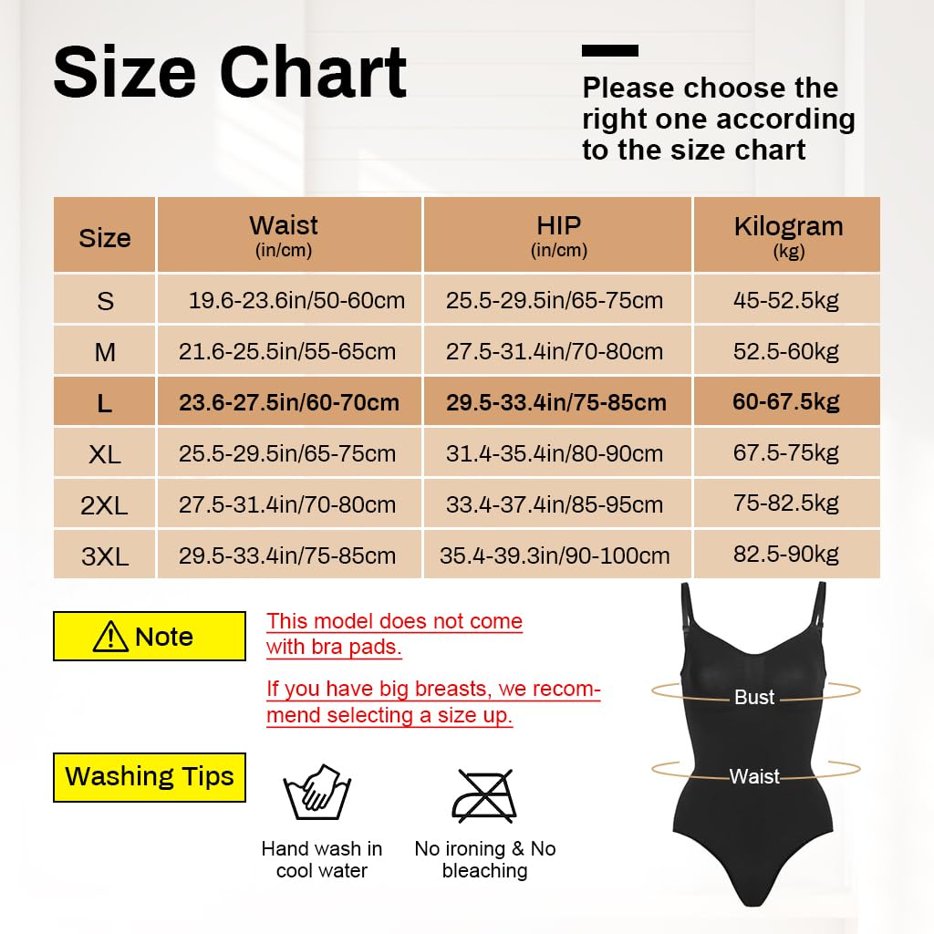 PALAY® Bodysuit for Women Tummy Control Shapewear Seamless Sleeveless Sculpting Thong Body Shaper Tank Top, L