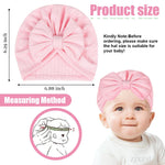 PALAY® 3 Pack Turban Cap for Baby Girl Boy Cute Stretchy Baby Cap Soft Infant Beanie Baby Hat for Newborns Baby Head Cap Hat Accessories Shower Gifts Turban Bow Baby Cap 6-12 Months