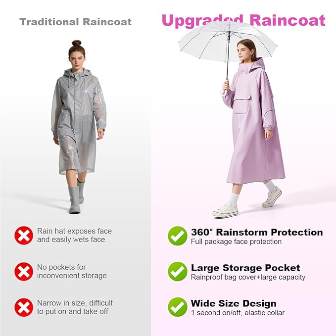 PALAY High Collar Motorcycle Raincoat for Women