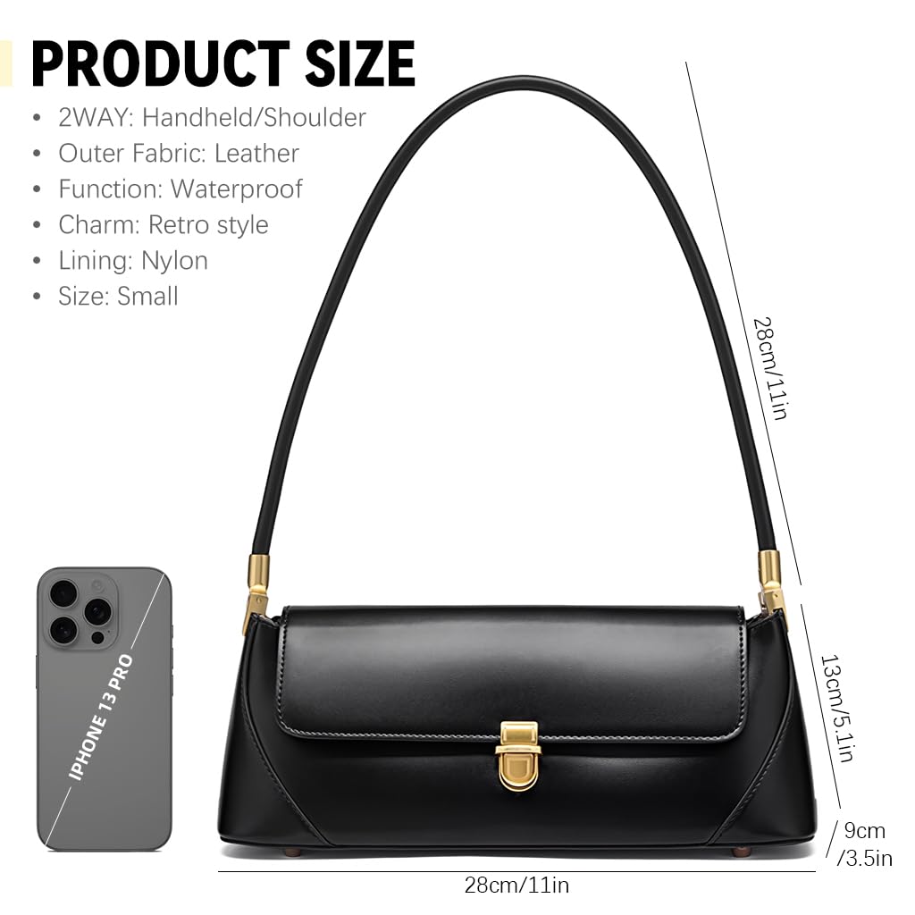 PALAY Shoulder Bag for Women featuring 11 in Handle and Gold Tone Hardware | Vegan Leather Hobo