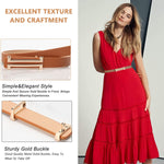 PALAY Fashion Belt for Women with Fine Metal Buckle 0.7 in Width PU Leather Brown | Dress Accessory