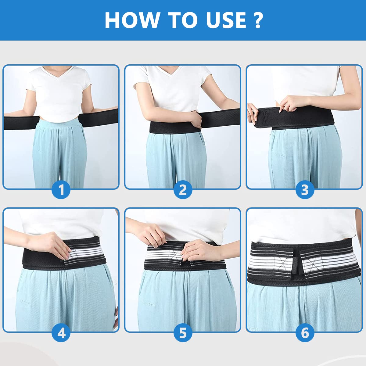 HANNEA® Adjustable SI Joint Belt for Hip, Pelvic & Lower Back Support Size L